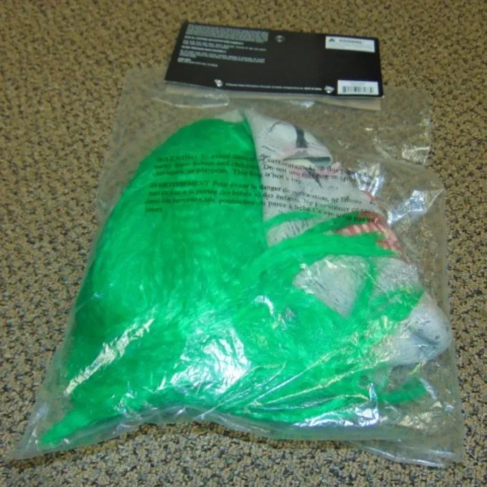 Evil Clown Halloween Mask & Wig Creepy Latex Green Hair Costume Accessory 14+